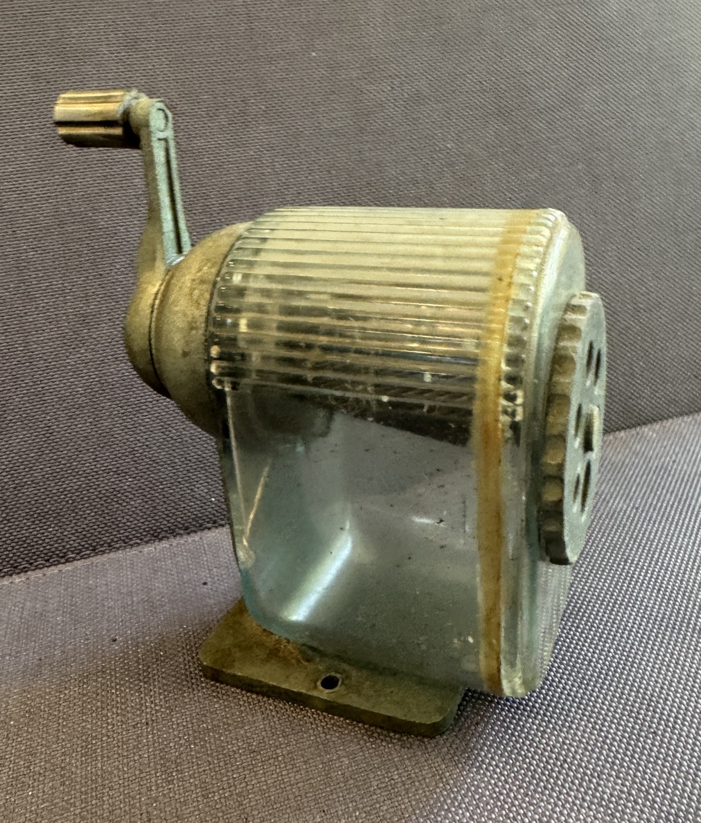 Vintage Pencil Sharpener Dixon Pointer No. 15 Translucent Hopper Working