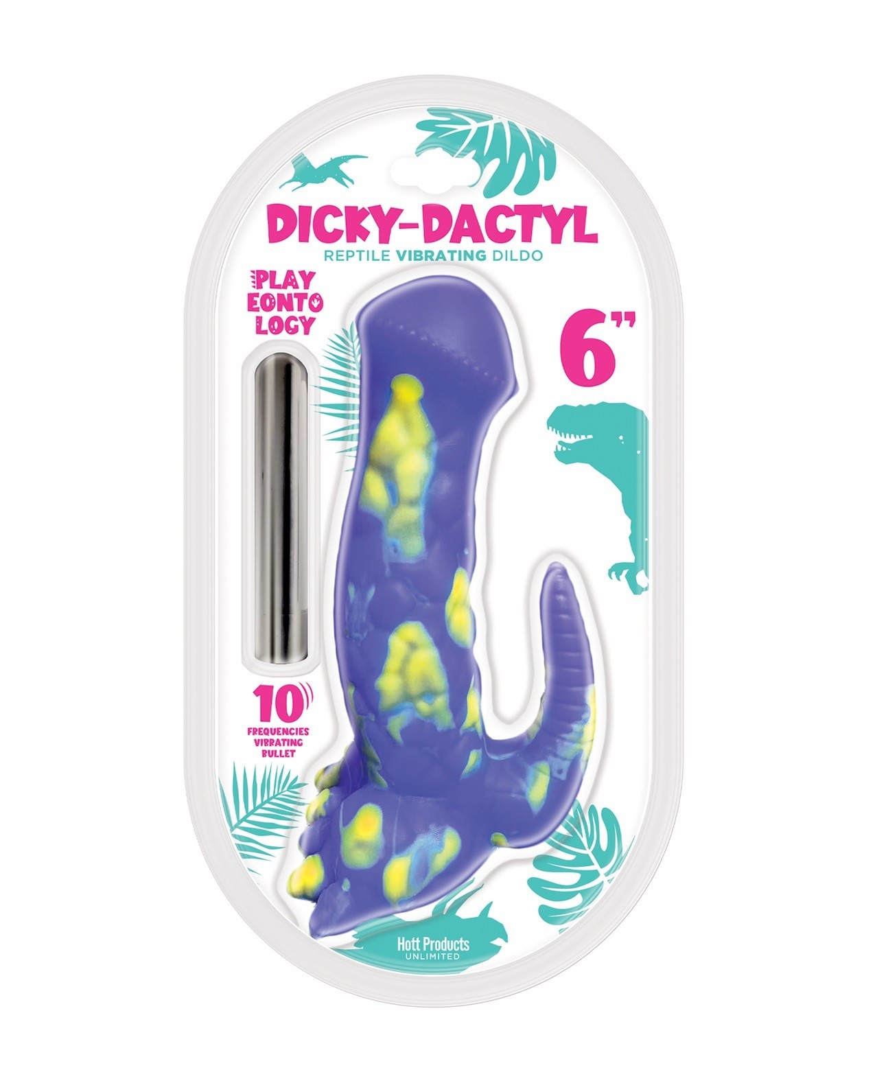 HOTT Products Playeontology Series 6 in Dickydactyl Vibrating Dildo, New