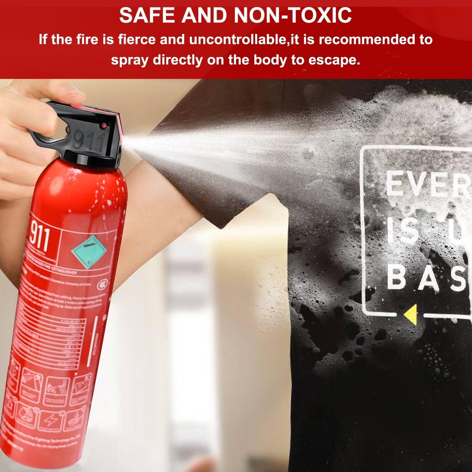 6 Pack Water-Based Fire Extinguishers Class A B C | Compact 620ml, Wall Mount, M