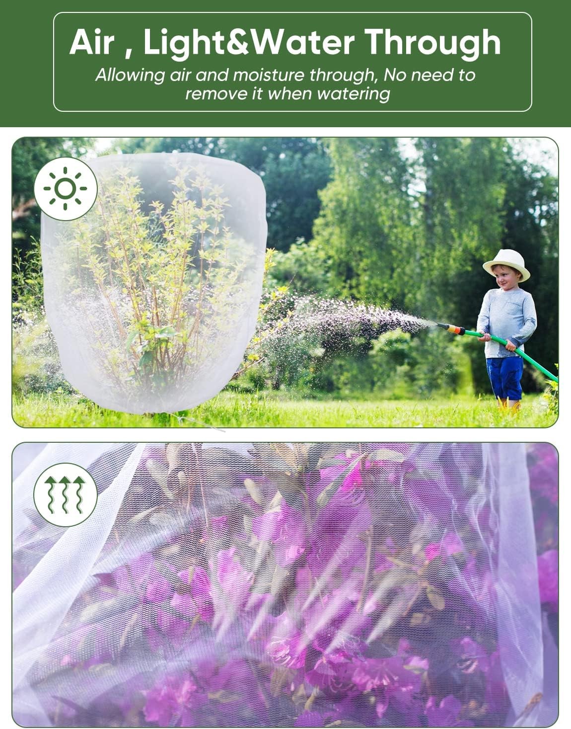Bird Netting for Garden Protection - 4 Pack 3.3Ft x 2.7Ft/4 Pack, White