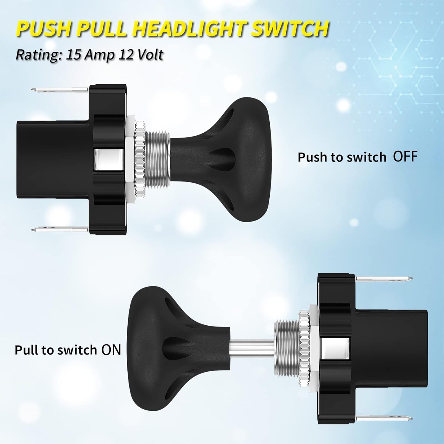 Joinfworld Golf Cart Headlight Switch Push Pull Type 12 Volt Universal Light Swi