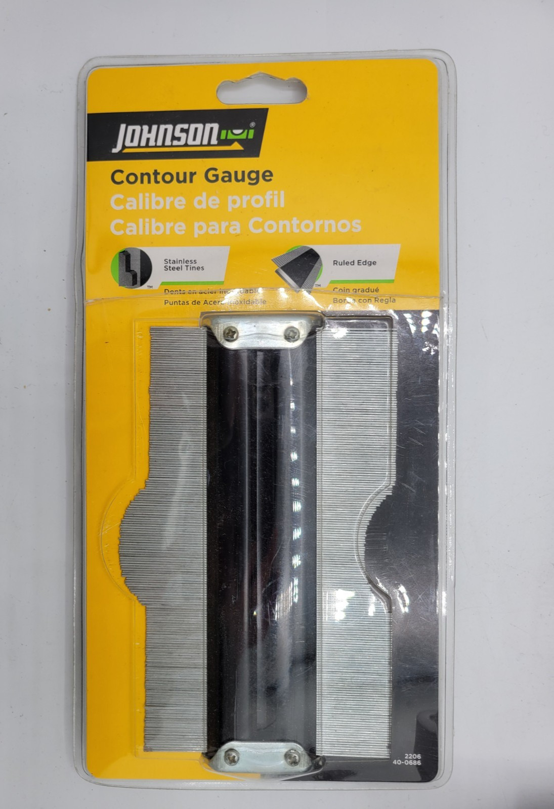 Johnson Contour Gauge Stainless Steel Profile Tool Ruled Edge NEW Sealed