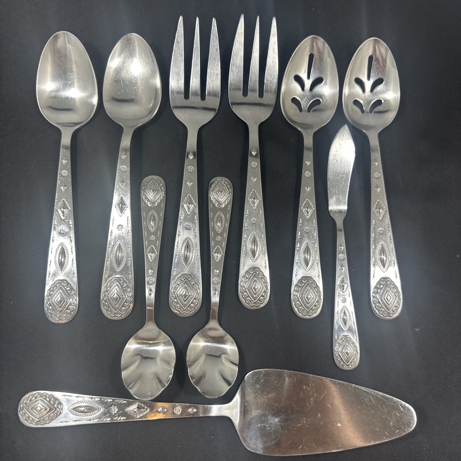 10 Towle MESA Stainless Supreme Southwest Spoon Fork Serving Slot Cake
