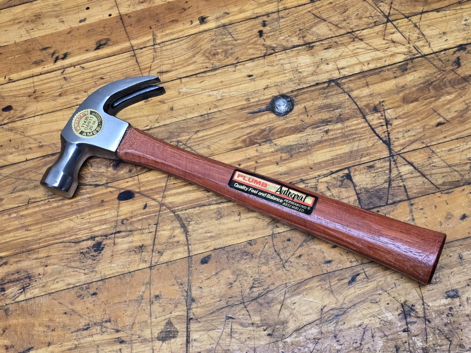 Vintage NOS Plumb 20 oz Claw Hammer Permabond Autograf Tools Fayette R Plumb NEW