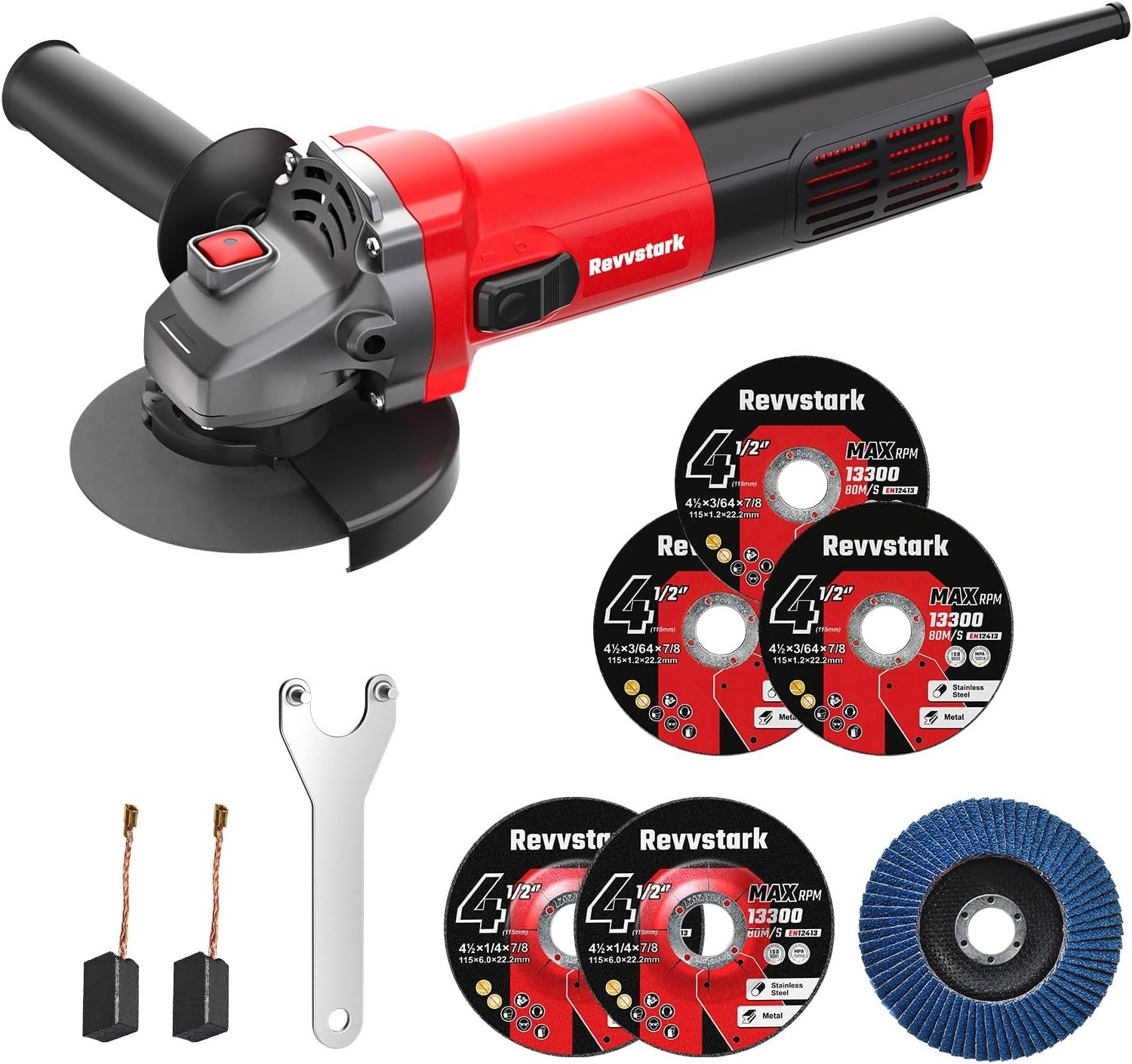 Amoladora angular portátil inalámbrica con 2 baterías de ‎750W y ‎12000 RPM