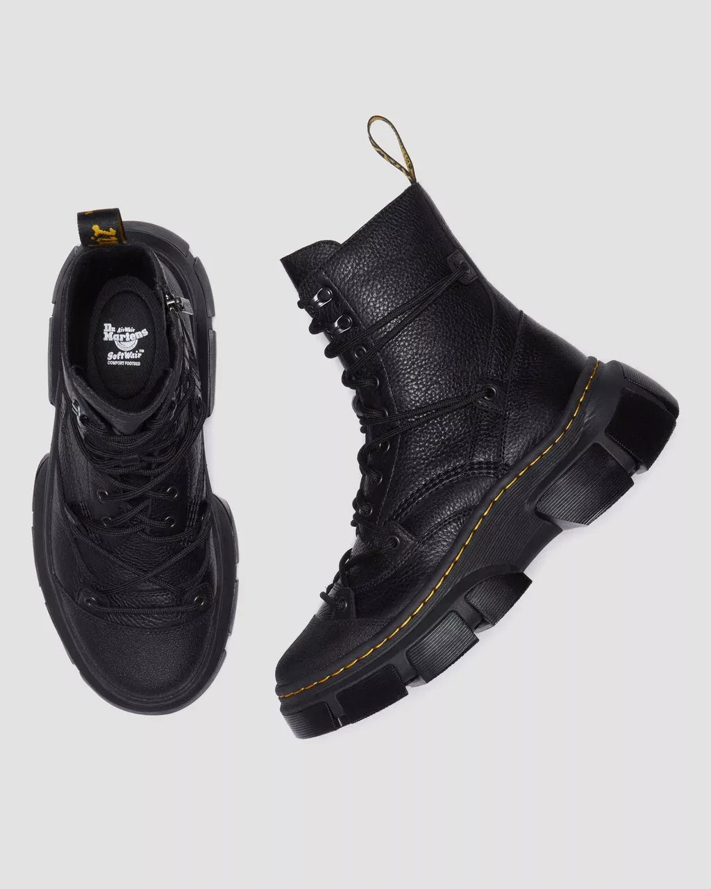 DR. Martens DMXL 8-Eye Leather Boots Black