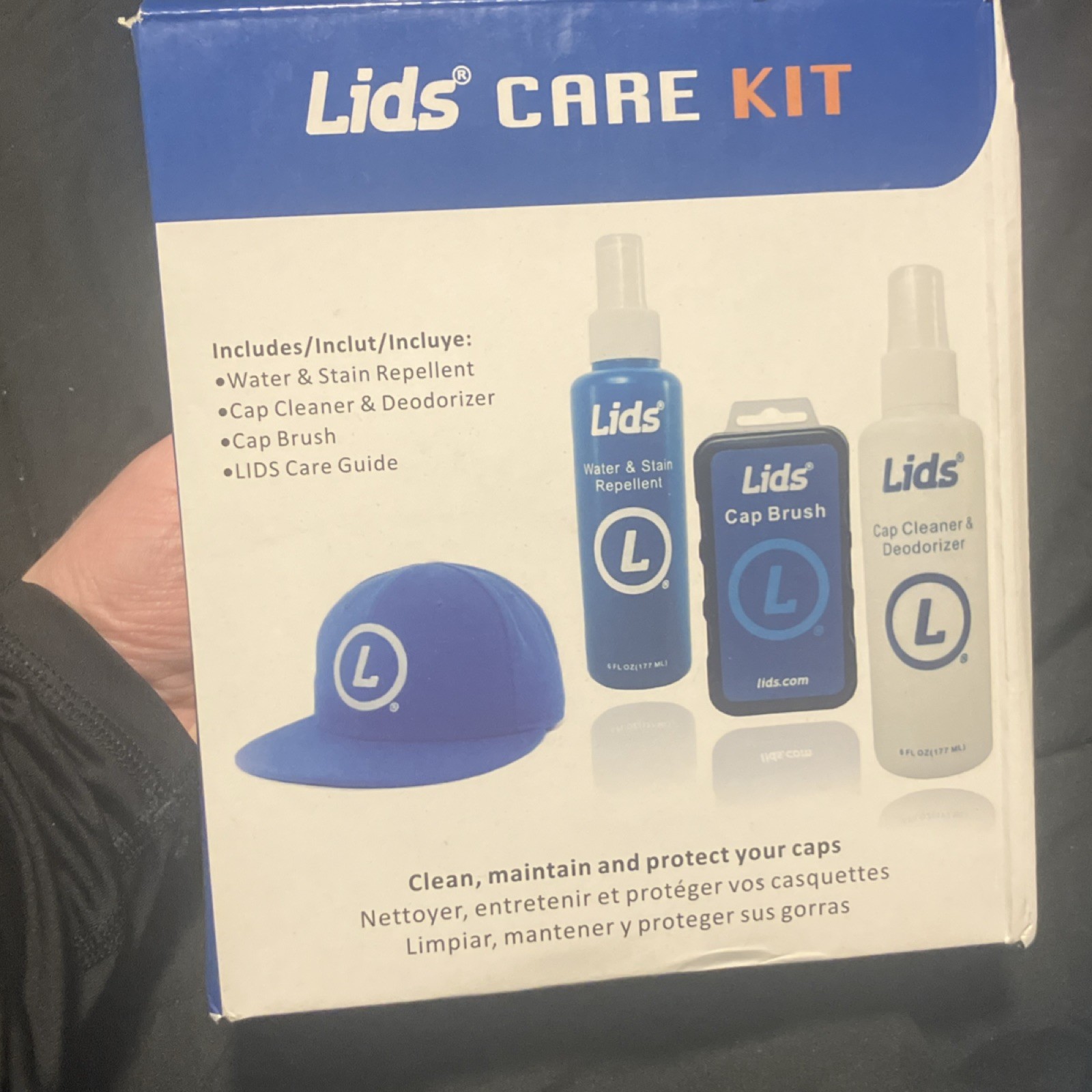 Lids Care Kit Water & Stain Repellent, Cap Cleaner, Deodorizer, Brush