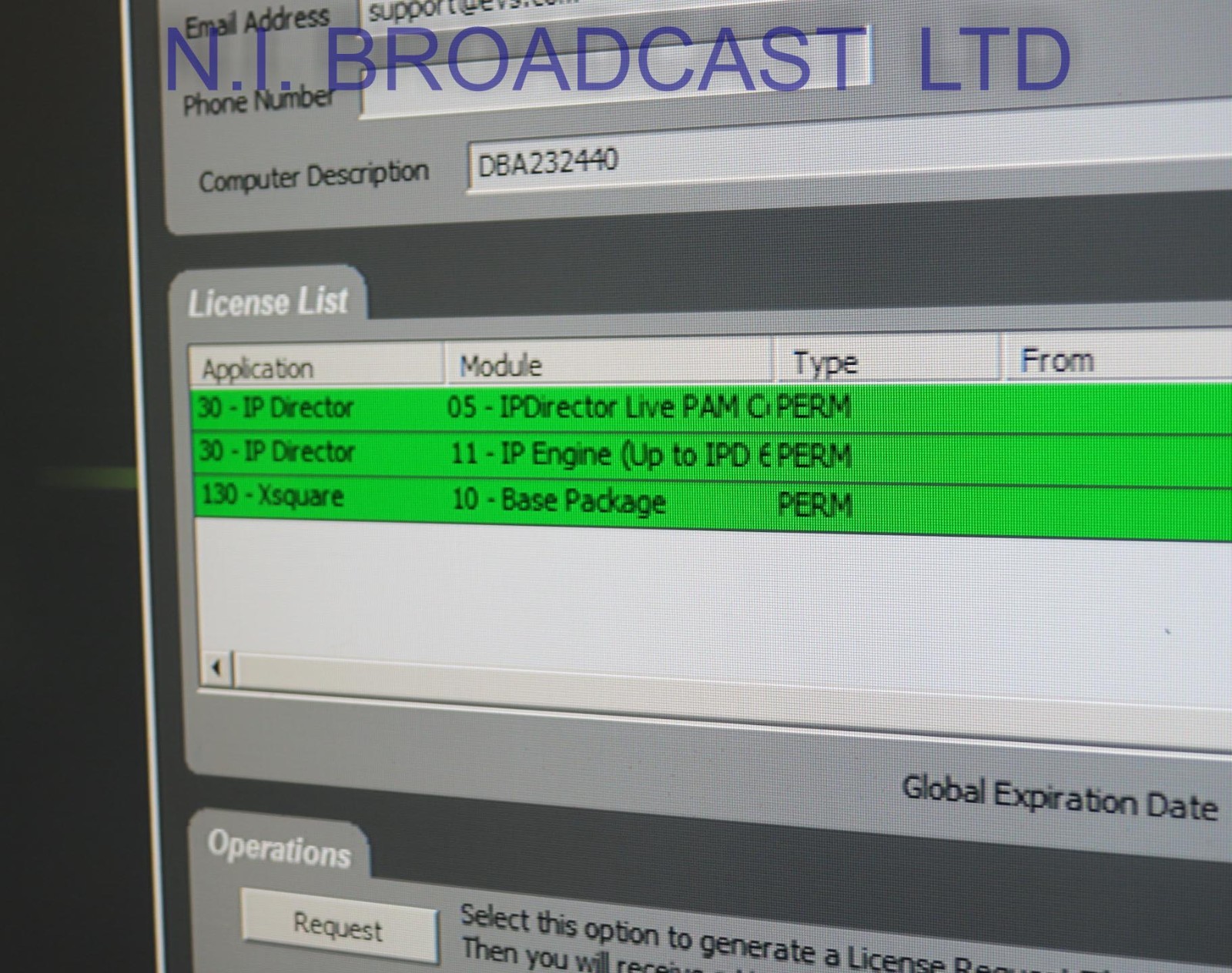 EVS DB server with IP director lice, IP engine, X square  (ref 2)