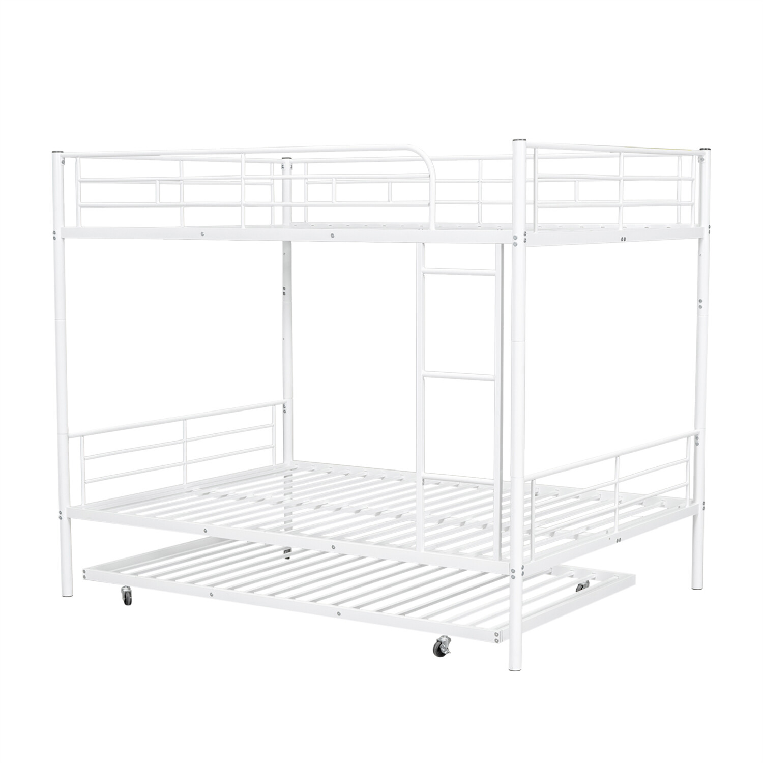 Full Over Full Bunk Bed Heavy Duty Metal Bunk Bed Frame with Trundle Bed
