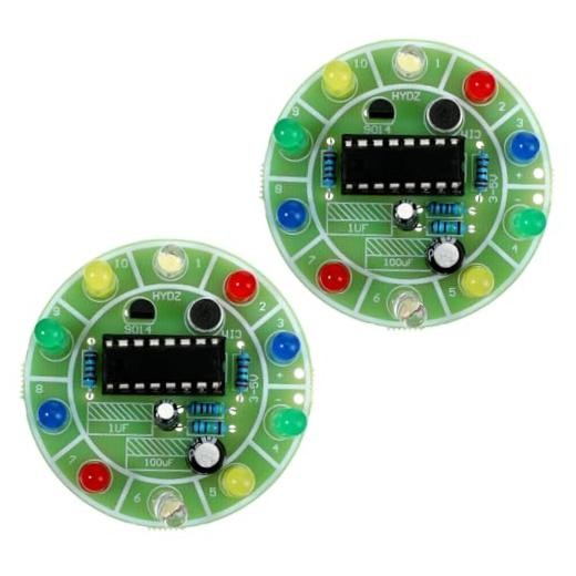 2 Sets Solder Practice Kit CD4017 Electronic Lucky Wheel DIY Soldering Kits