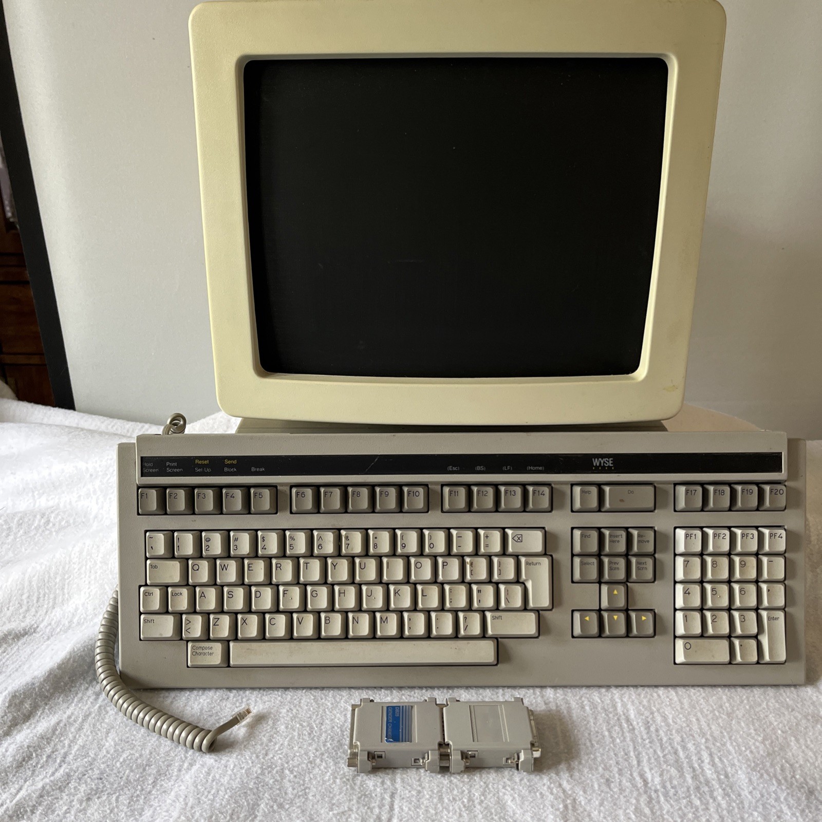 Vintage Wyse Terminal WY-85 Green Screen With Keyboard (Tested)