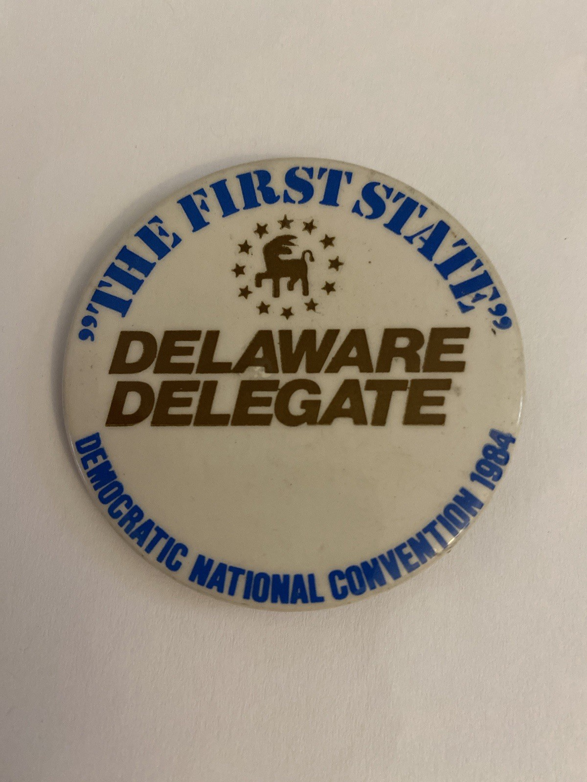 Delaware Delegate Democratic National Convention 1984 Pin Back Button P196