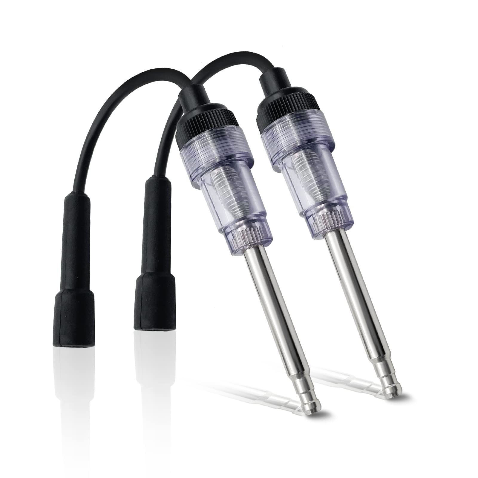 2PCS Spark Plug Tester, Engine Ignition Coil Tester Straight 2pcs, silver
