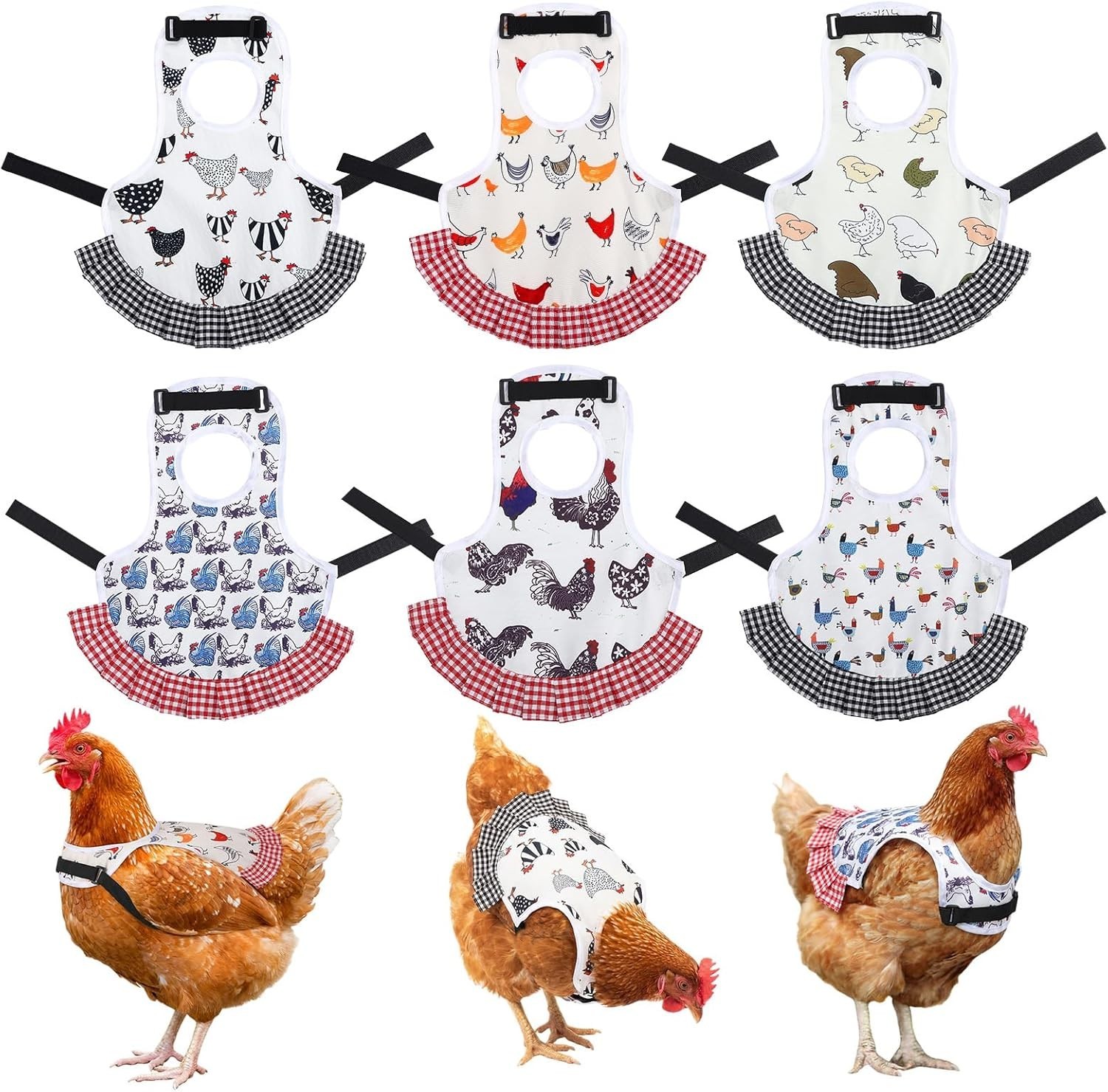 6 Pcs Chicken Saddle for Hens, Saddle Apron for Hen,Chicken Saddles Protector ..