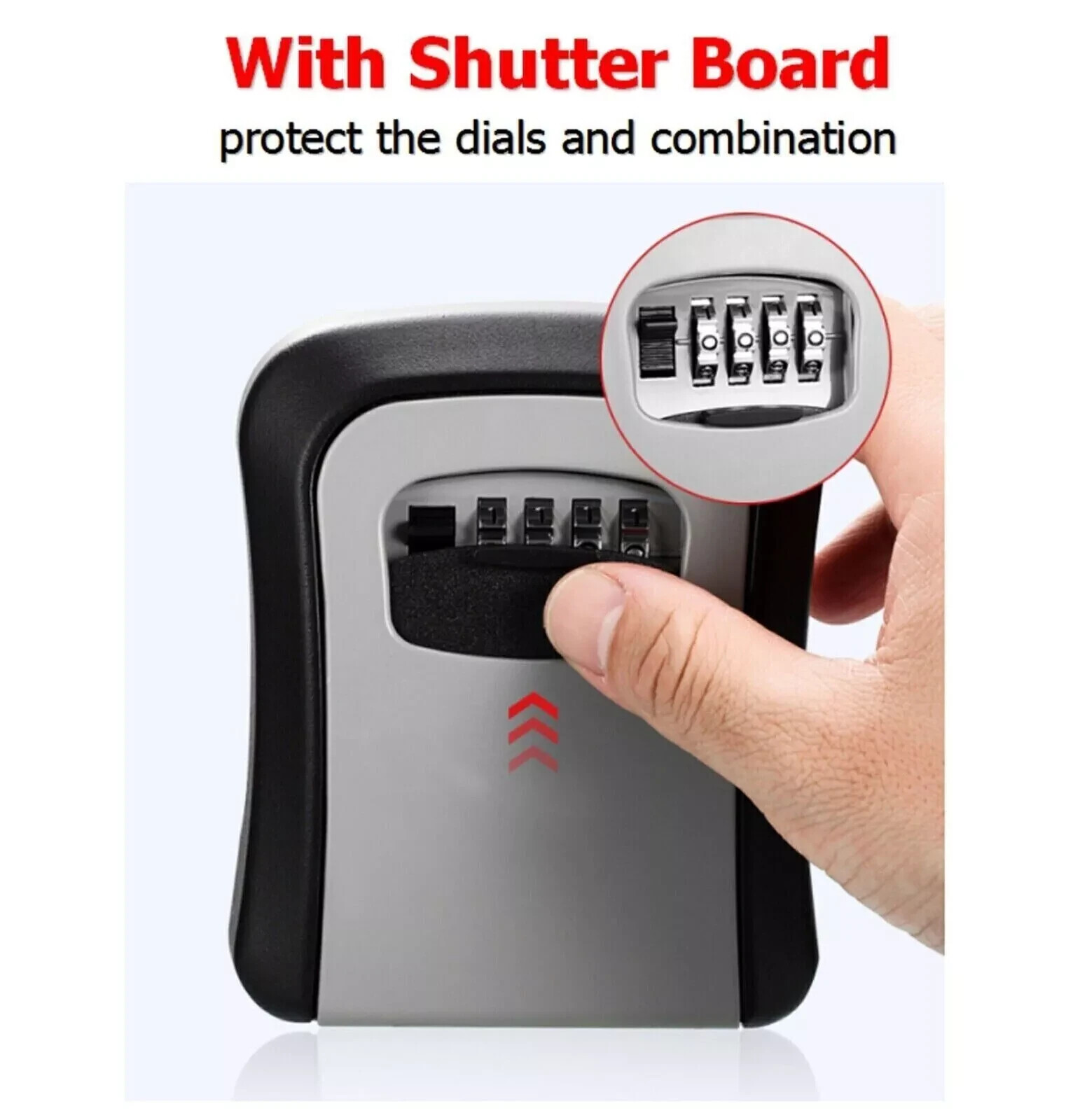 Key Safe 4-Digit Combination Lock Box Wall Mount Storage Safe Security Outdoor