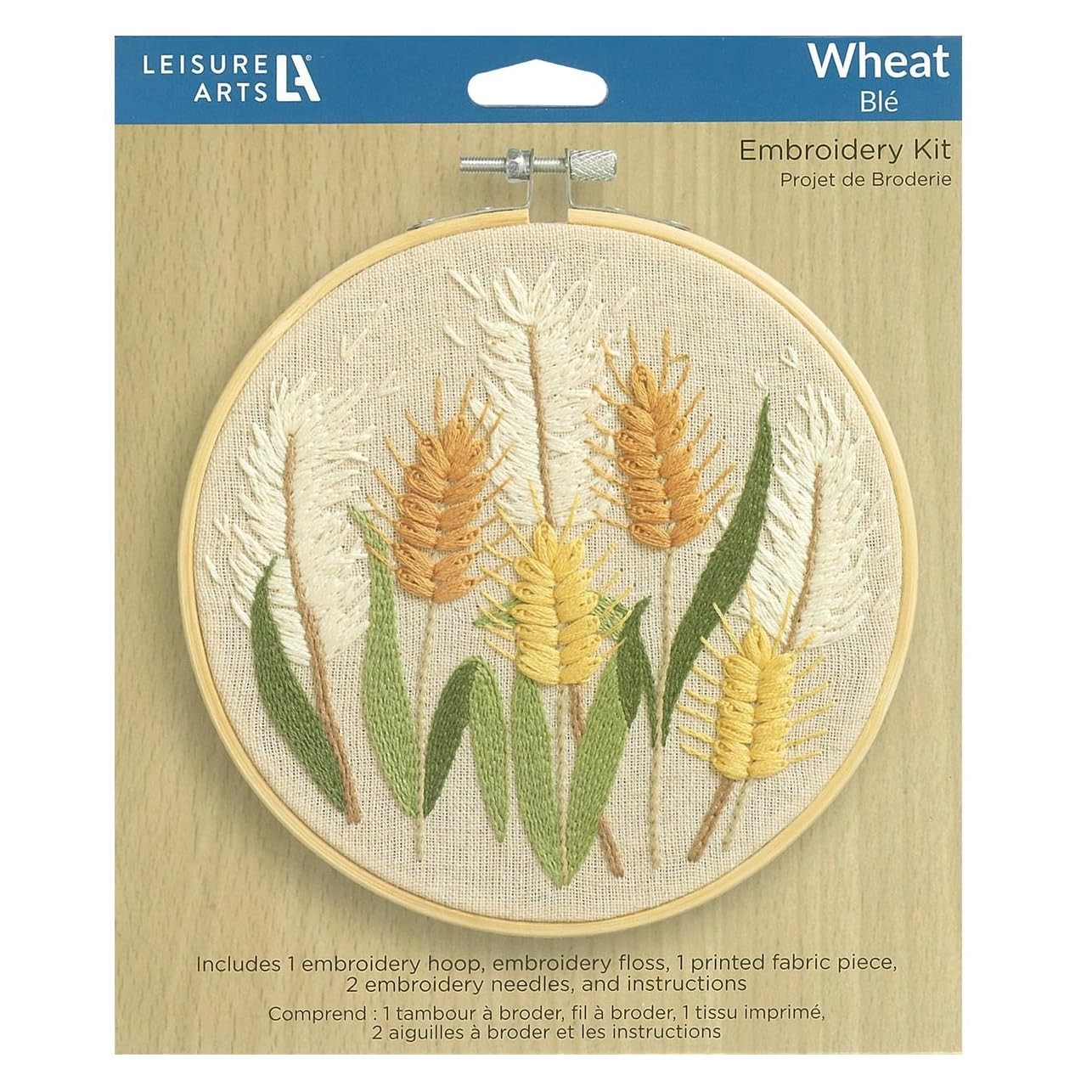 LEISURE ARTS Embroidery Kit 6 Inch 6.51 inches x 7.51 inches, Multi Color