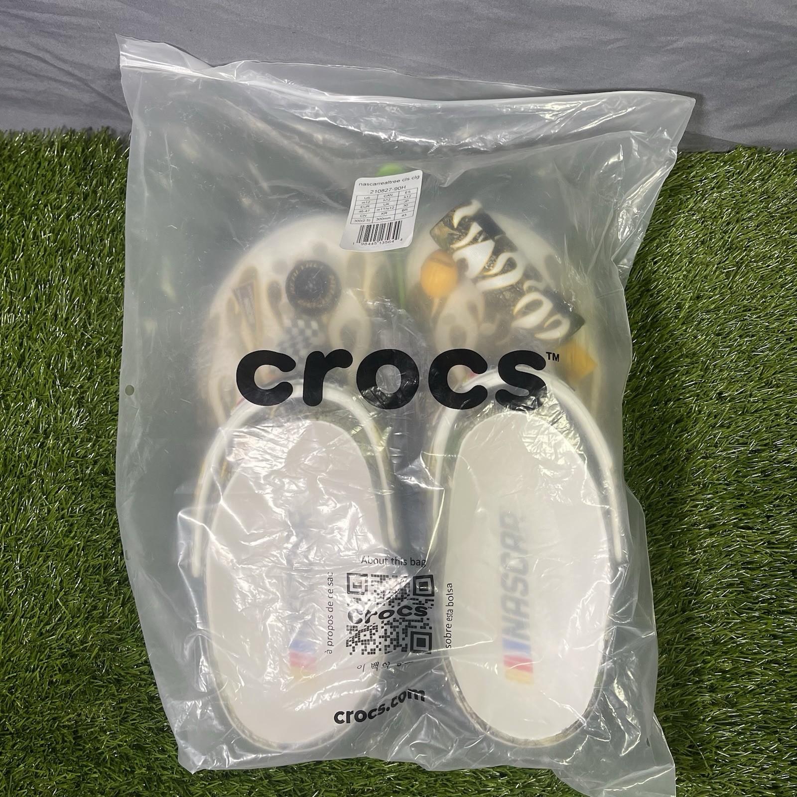NASCAR x Realtree Crocs Classic Clog Men's 12 w/ Jibbitz charms Allover camo🔥