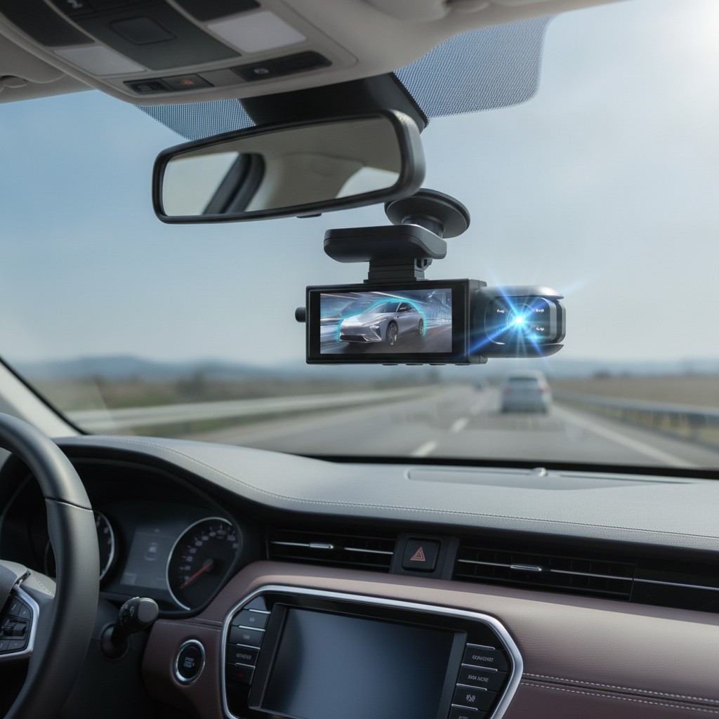 Wide Angle Dash Cam with Loop Recording & Parking Mode - 24/7 Vehicle Monitoring