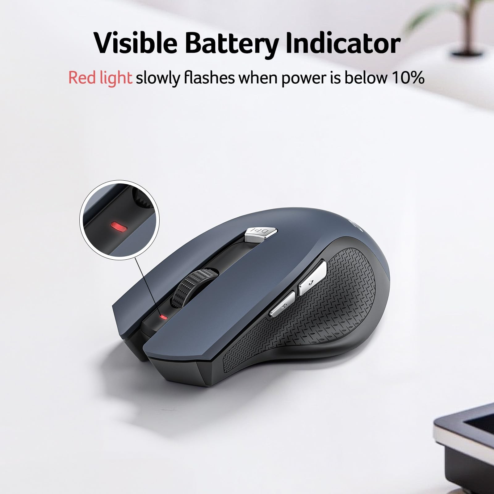 Wireless Mouse for Laptop, 2.4GHz Computer Mouse 3 Adjustable DPI Office Cord...