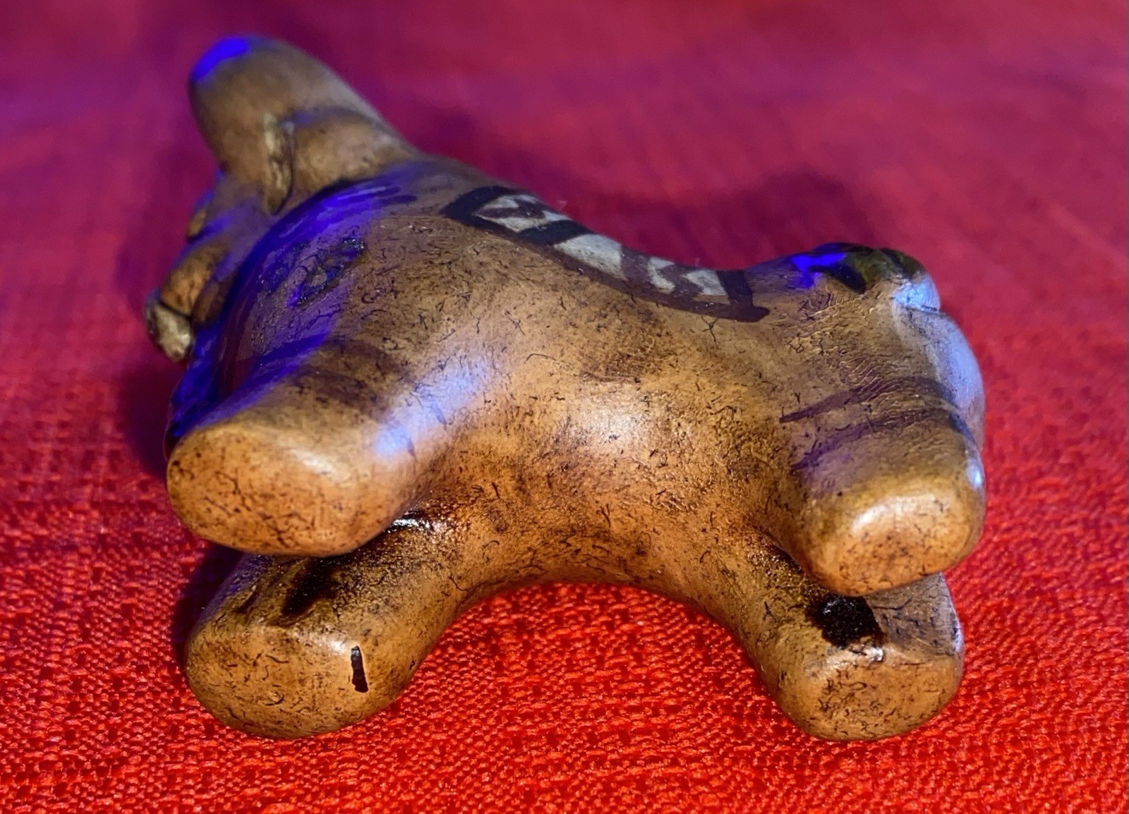Traditional Peruvian Hand Painted Ceramic Torito de Pucara Bull 2" Folk Art