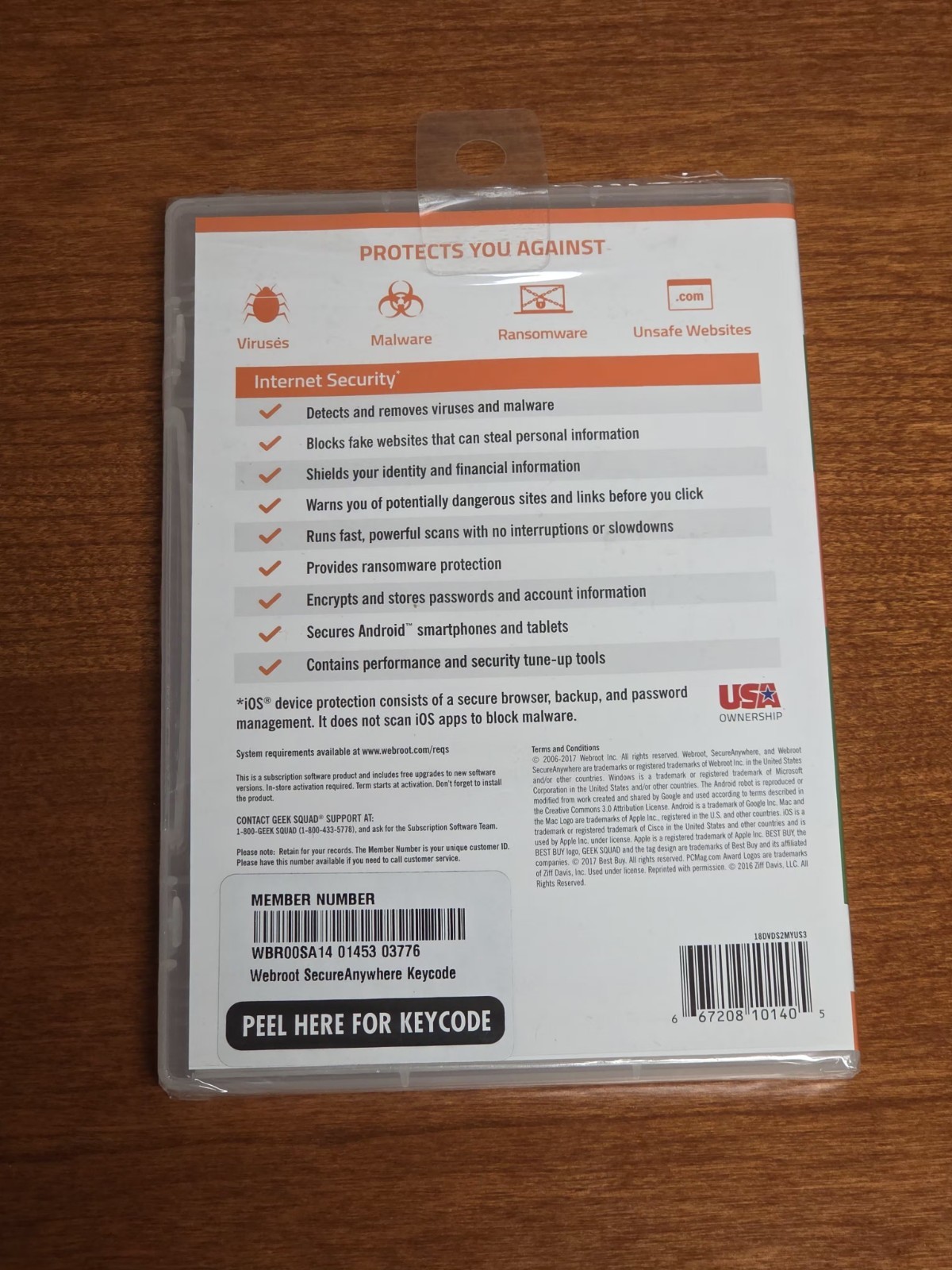 Webroot SecureAnywhere Internet Security Antivirus 3 Devices PC Mac iOS Android