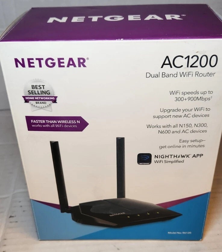 NETGEAR Ac1200 Dual Band WiFi Router Model R6120