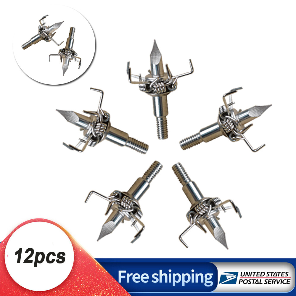 12pcs Archery Paw Broadheads Points Arrowheads Tips Arrow Bow Hunting 100Grain