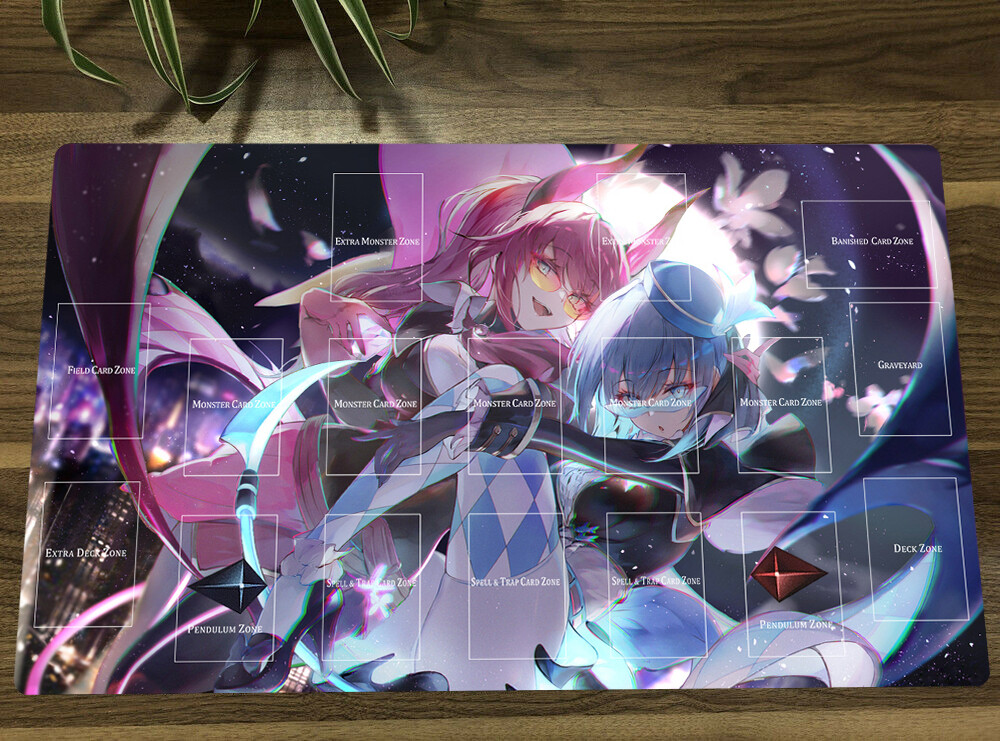 Anime YGO Playmat Live☆Twin Ki-sikil & Lilla TCG Mat Trading Card Game Mat