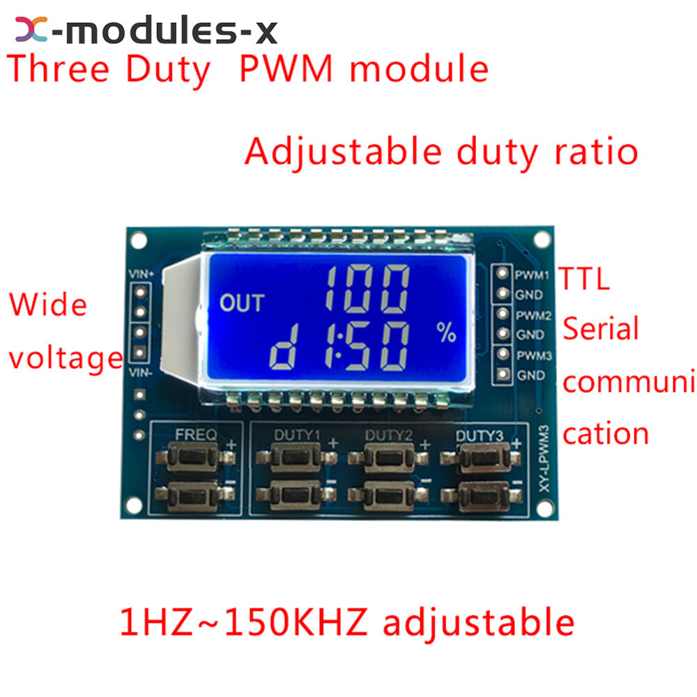 Signal Generator 3-Channel PWM Pulse Wave Frequency Duty Cycle Adjustable Module