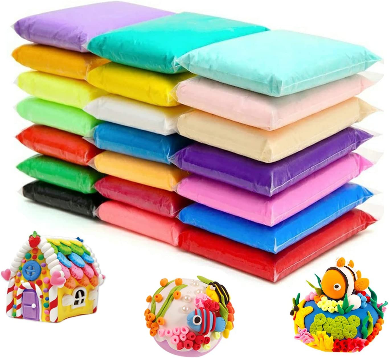 24 Colors Air Dry Clay Magical Kids Ultra Light Artist  Plasticine Modeling Clay