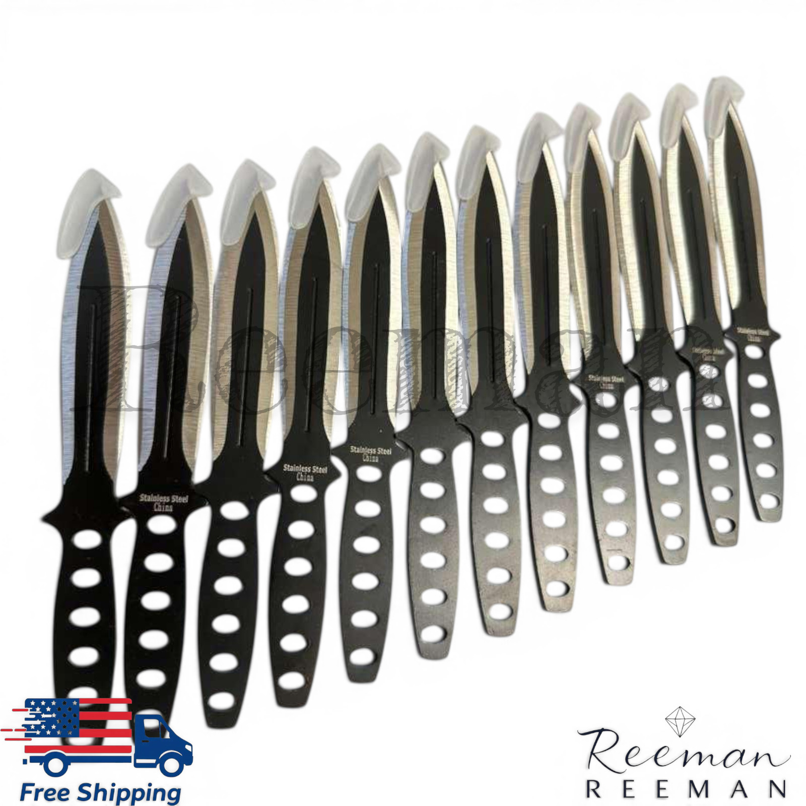 Throwing Knife Tactical Ninja Fixed Blade Ninjutsu Kunai Combat Set 12 pcs 6"