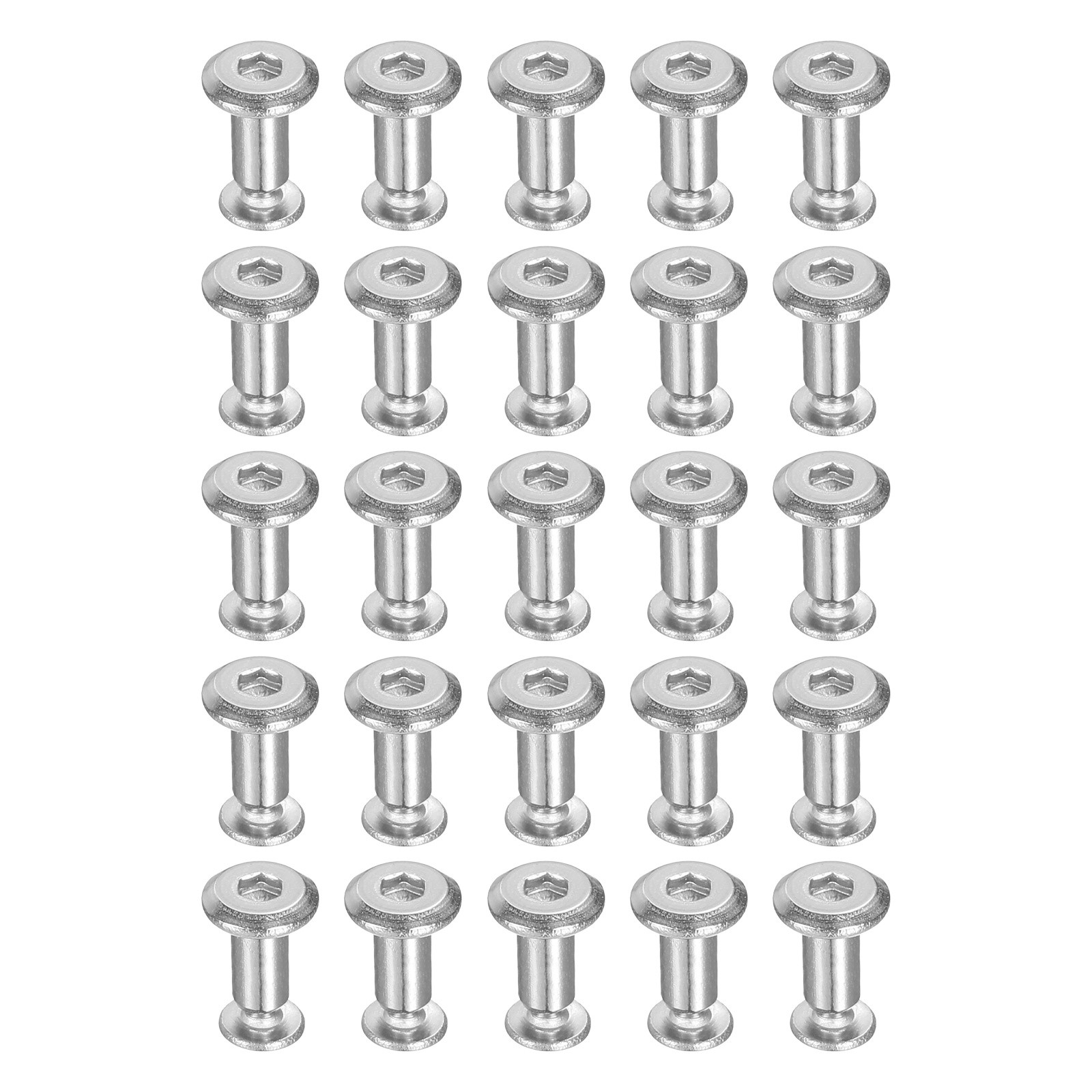 20Pcs M2x3mm Hex Chicago Screws 6mm Binding Posts Socket Cap Bolt Nut Silver
