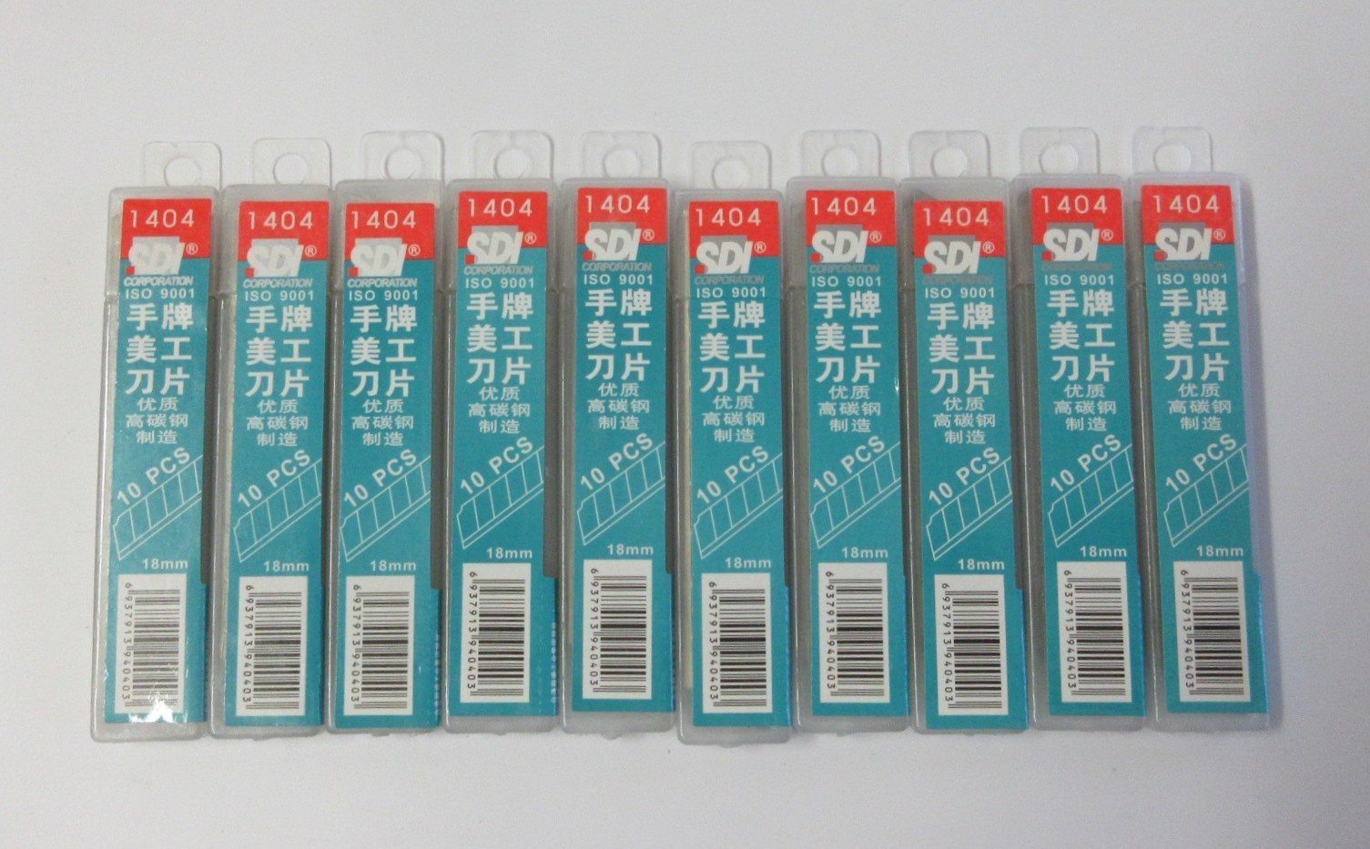10 LOT SDI 1404 Blades Steel 0.5x17.7x100mm Utility Cutter Snap Off Blades