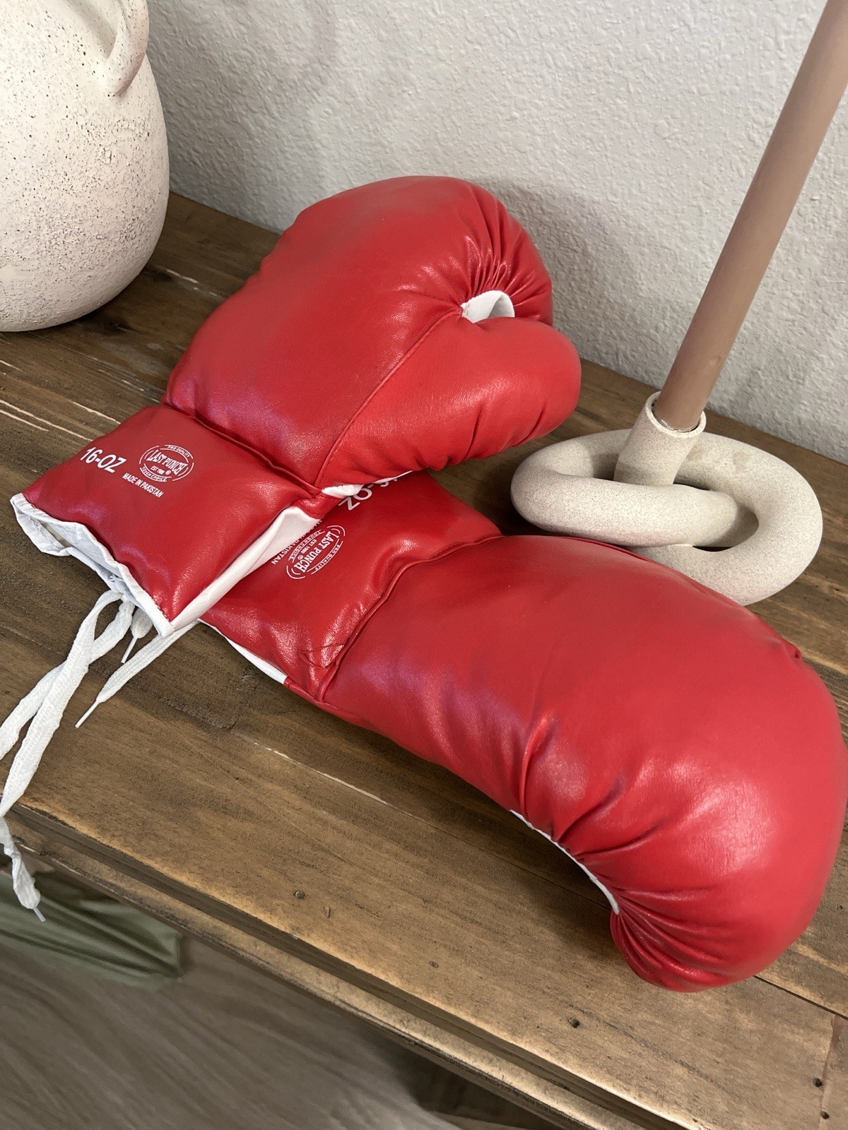 16 oz Last Punch Red Boxing Gloves designed for training and sparring.