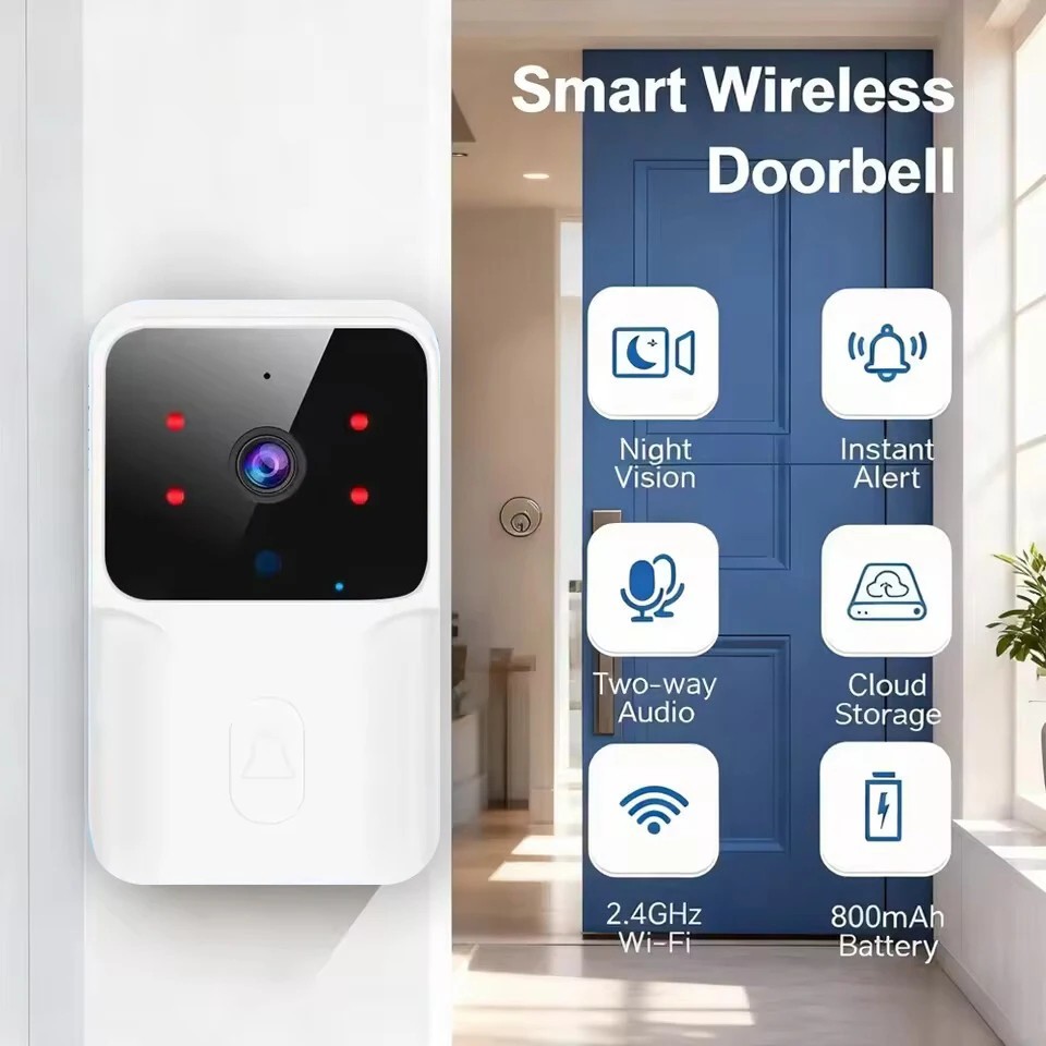 WiFi Video Doorbell Camera Wireless Two-Way Audio IR Night Vision Smart Doorbell