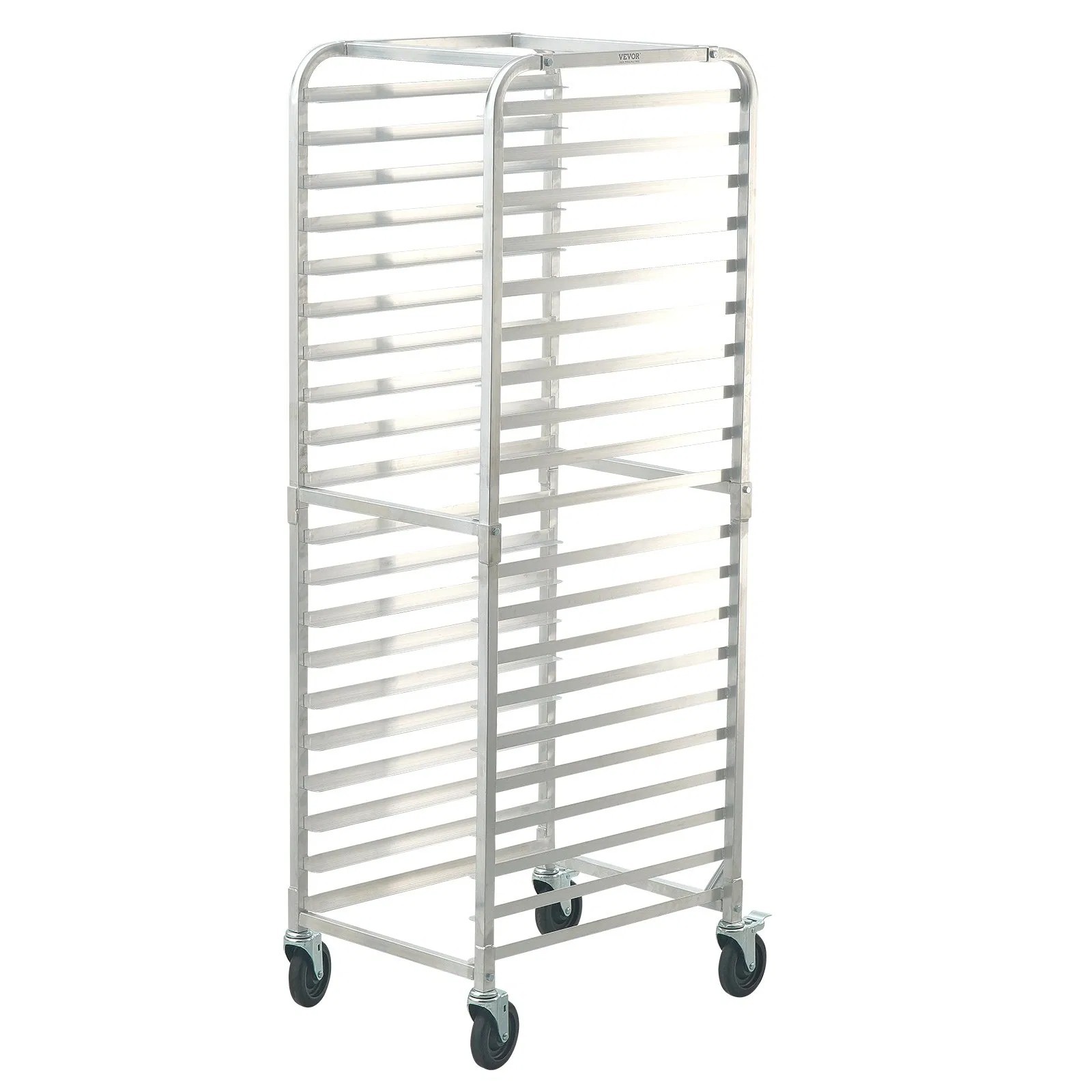 Bun Pan Rack, 20-Tier Commercial Bakery Racks with Brake Wheels, Aluminum