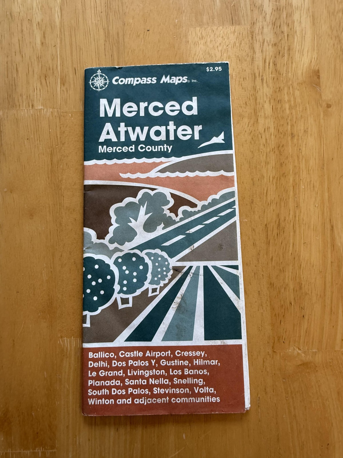 Compass Maps Merced Atwater Merced County California USA City Street Map Folded