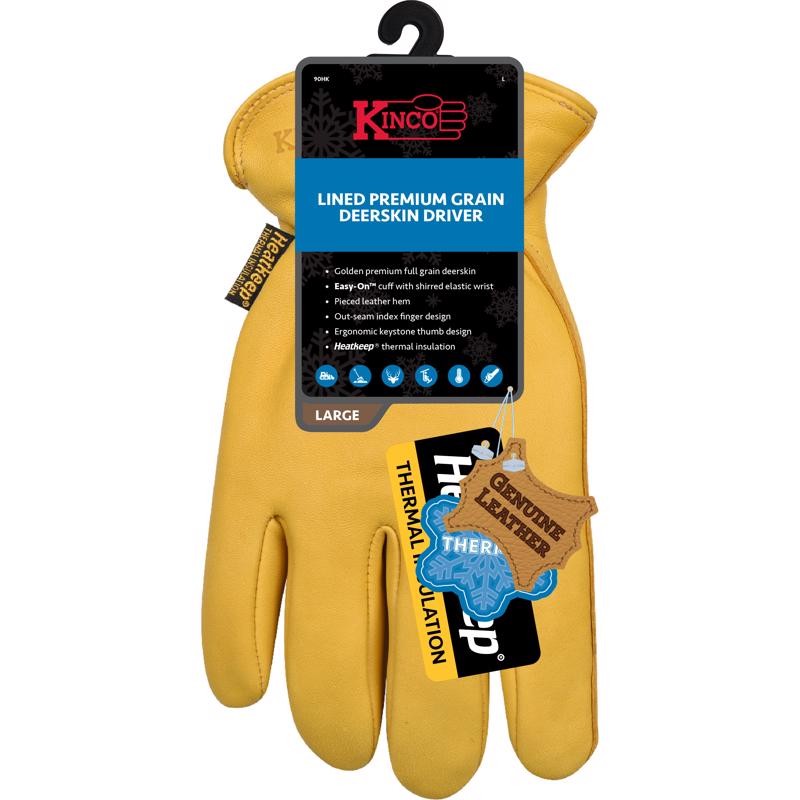 Kinco 90HK-L Large Men Full Grain Deerskin Thermal Lined Leather Gloves