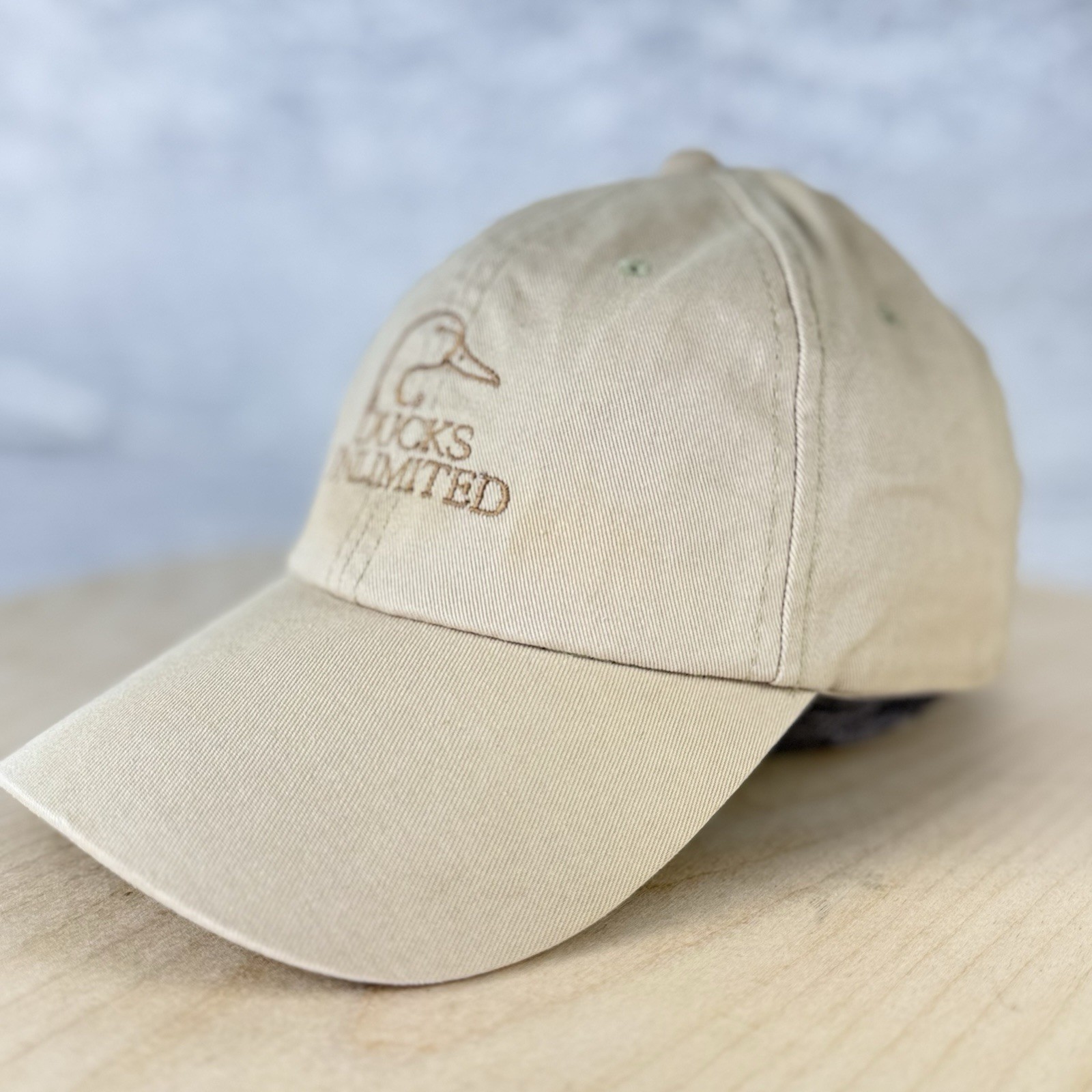 Ducks Unlimited Baseball Cap - Tan w/ Brown Embroidery