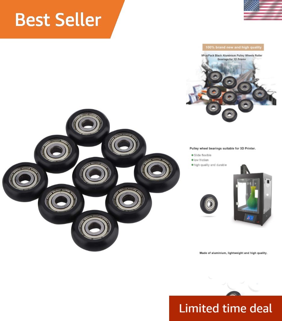 9 Pcs 3D Printer Plastic Pulley Linear Bearing Aluminium Pulley Wheels Roller...