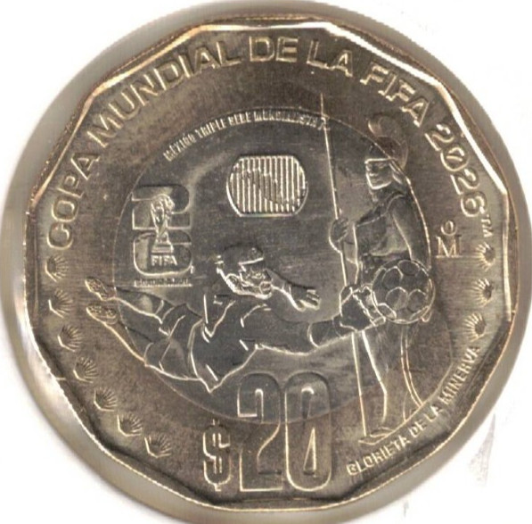 2026 Mexico Brilliant Uncirculated "Guadalajara" 20 Pesos Coin!