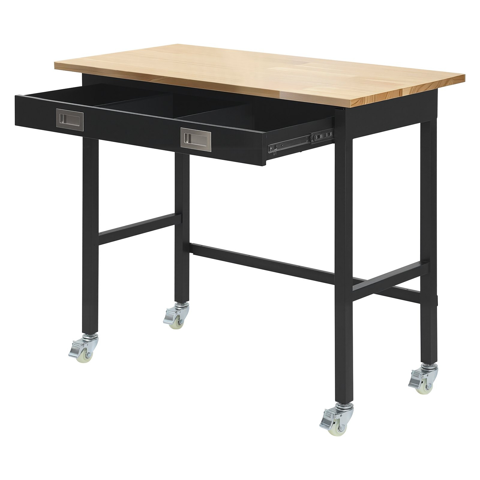 48 in Workbench 1500 lb Capacity Oak Top with Drawer Wheels