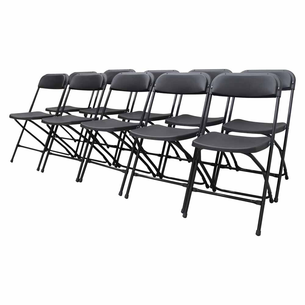 Folding Chairs (10 Pack) 264Lbs Loading Durable Black Chairs for Indoor&Outdoor
