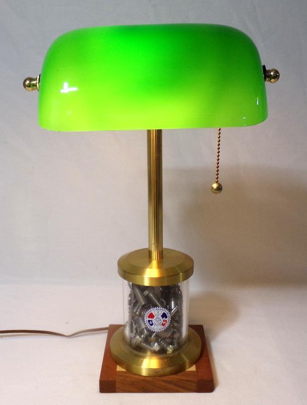 International Association of Machinist Aerospace Workers Library Lamp OOAK