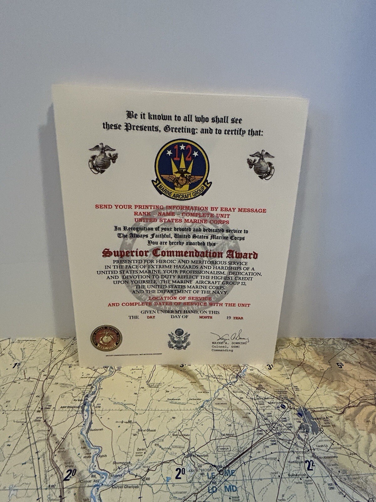 U.S.M.C. / MARINE AIRCRAFT GROUP 12 - SUPERIOR COMMENDATION AWARD