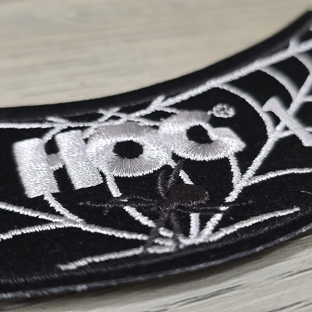Harley Davidson HOG 2011 Rocker Patch Spider Web Halloween Black White Embroider