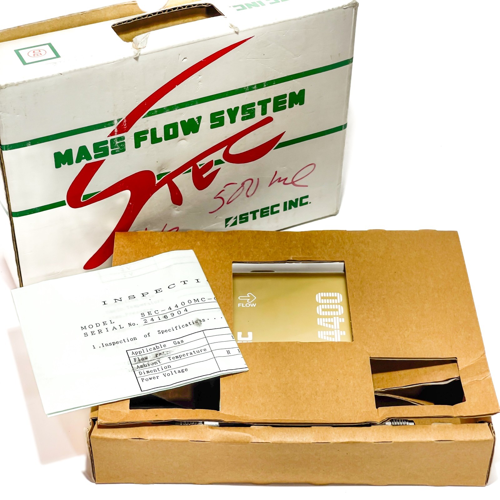 STEC SEC-4400MC-G2 Mass Flow Controller MFC 500 SCCM Ar Argon w/ Inspection cert