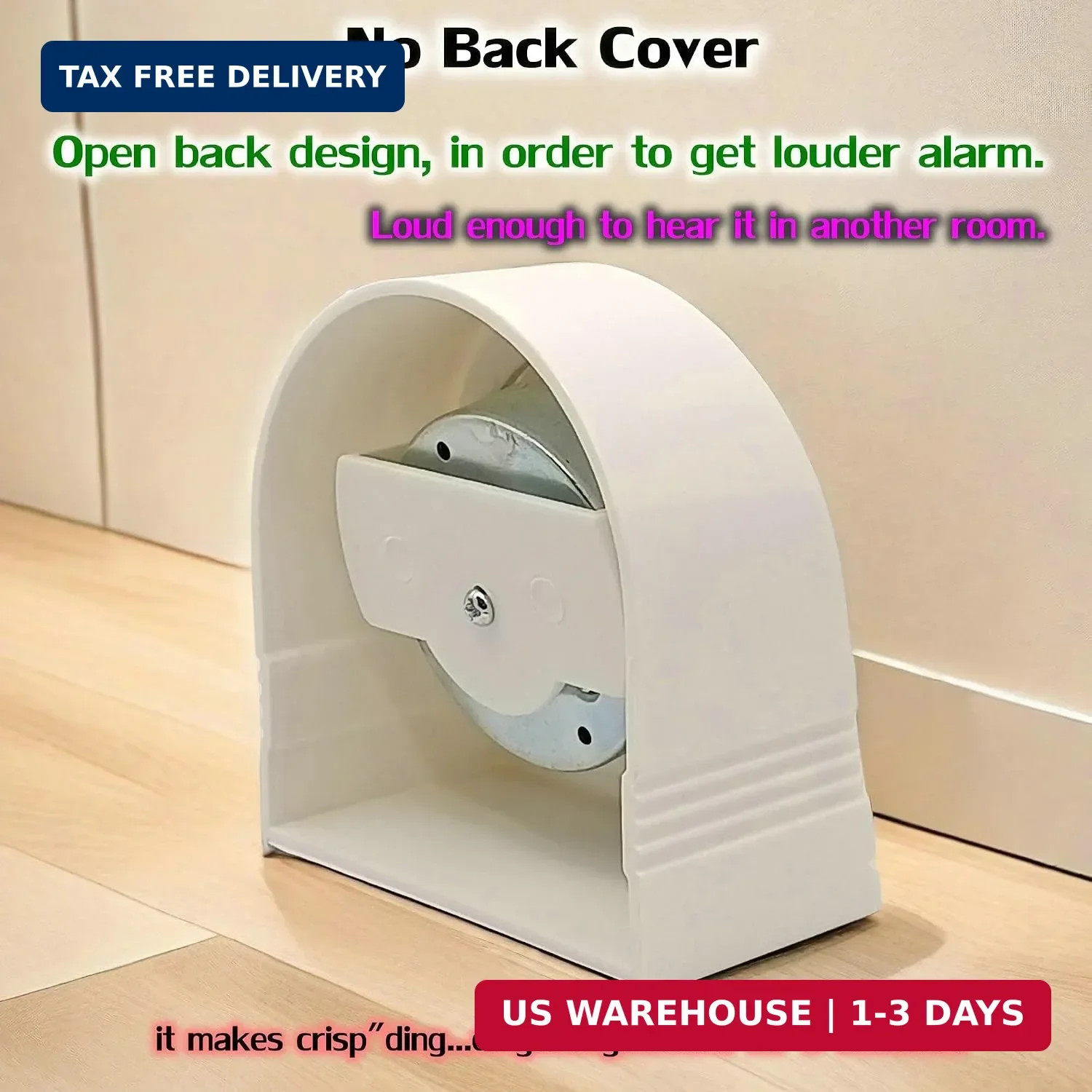 60 Minute Mechanical Wind Up Timer Loud Alarm Visual Countdown White