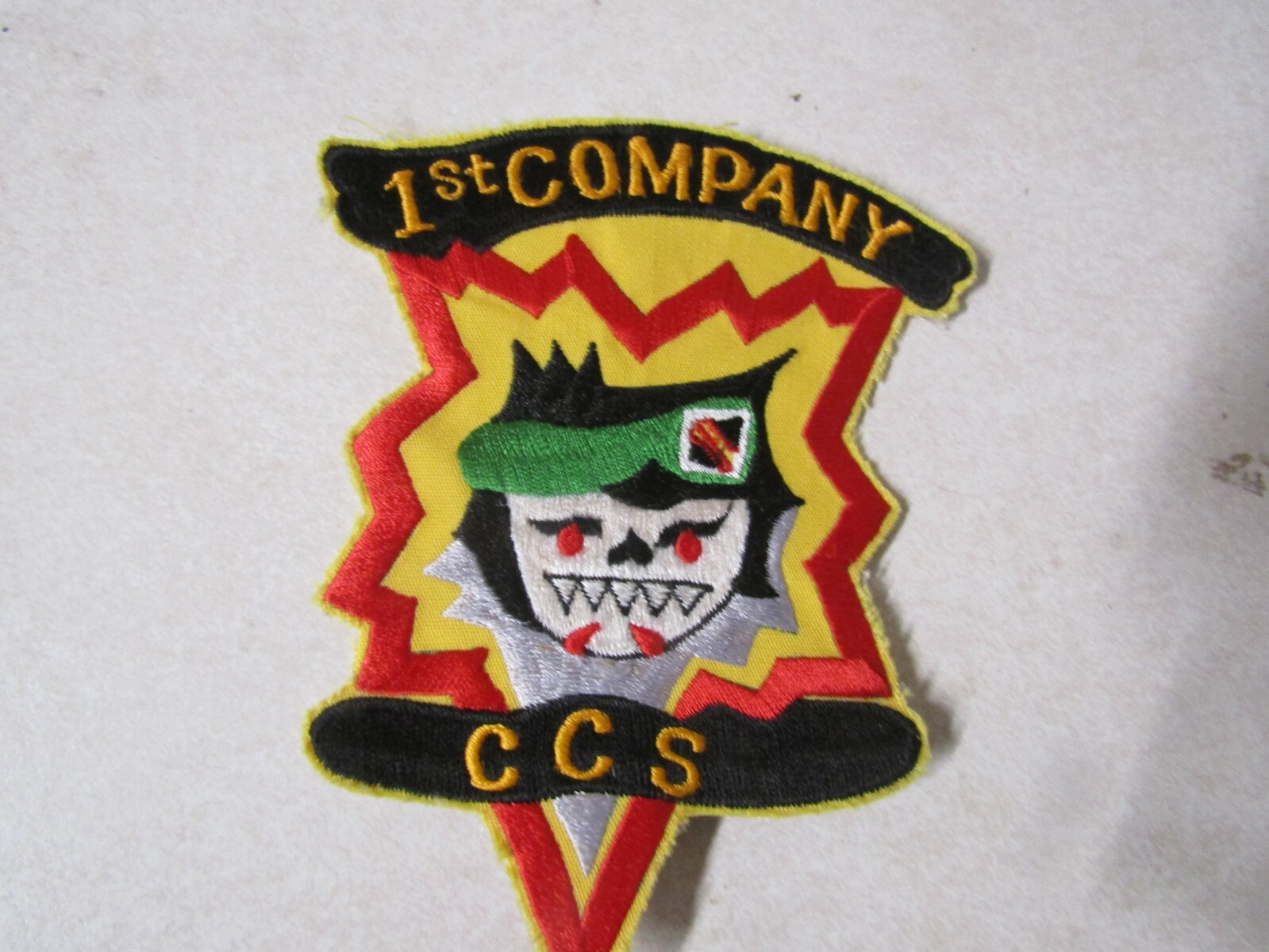 MILITARY PATCH OLD VIETNAM ERA 1ST COMPANY SPECIAL FORCES CCS GREEN BERET