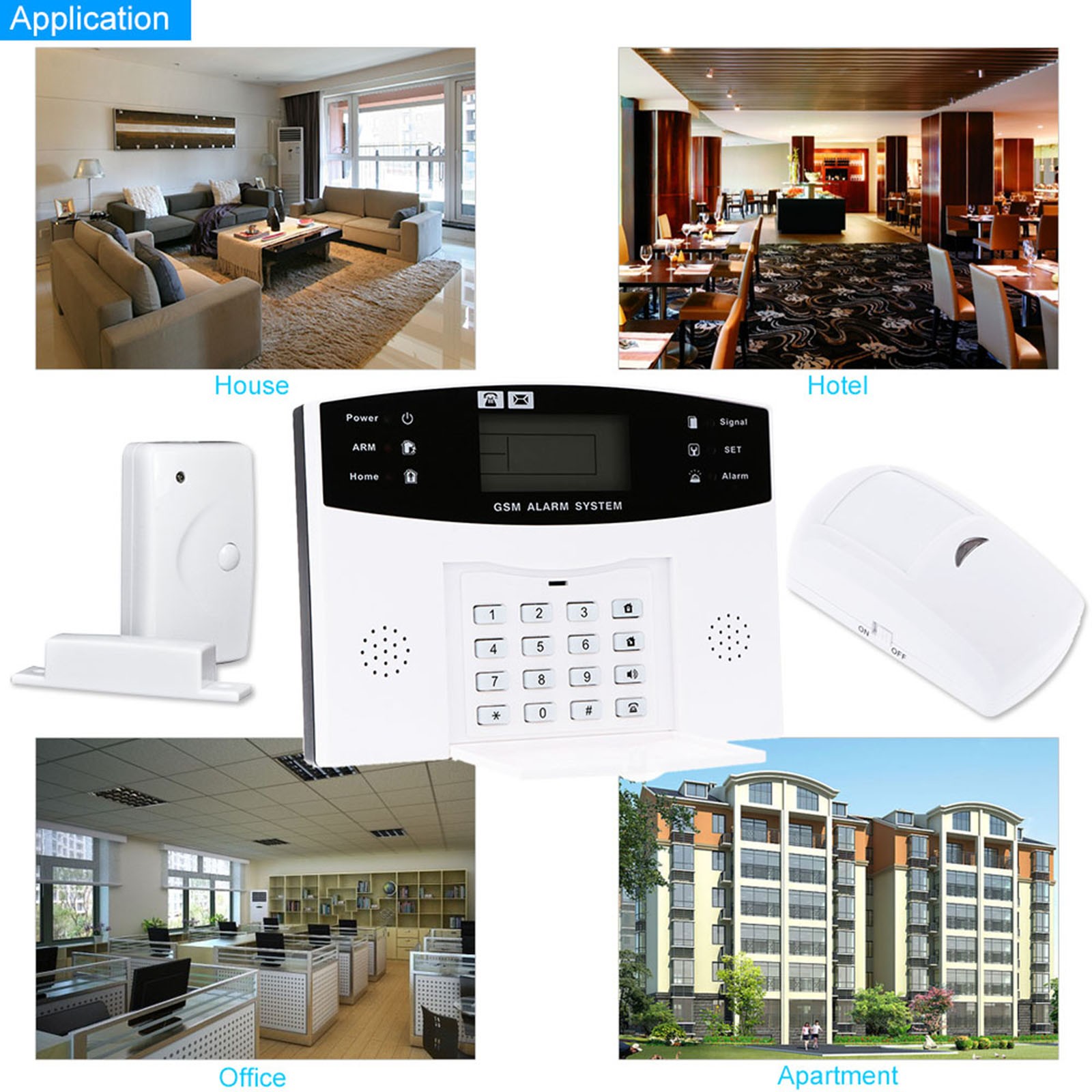 Wireless GSM SMS Home Burglar Security Alarm System Detector Sensor Kit OOHS